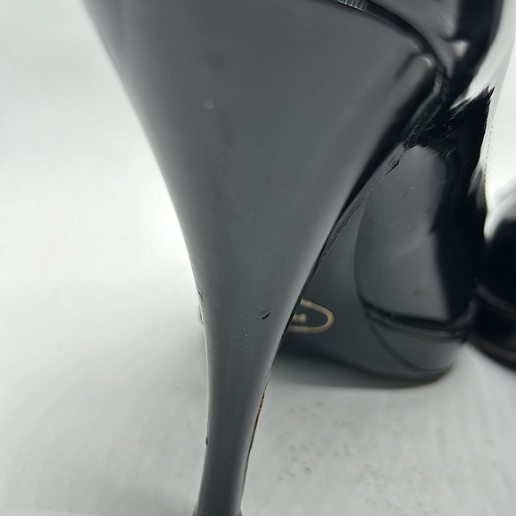 Prada Authenticated Black Patent Leather Stiletto Heel Shoes **Sz 38/US Size 8** - Picture 12 of 14